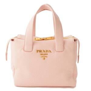 Prada CERVO Leather Handbag Pink